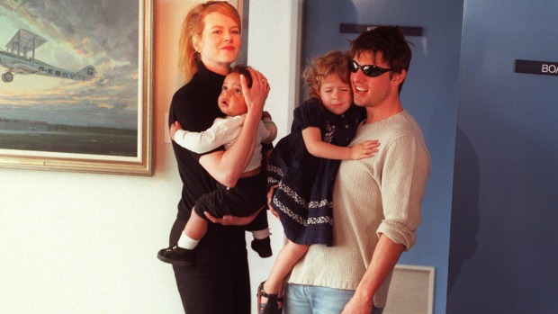 Nicole Kidman with then husband Tom Cruise Connor and Bella in 1996