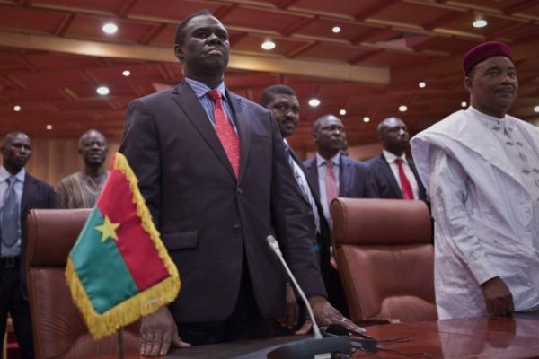 Burkina Faso's transitional president Michel Kafando left next