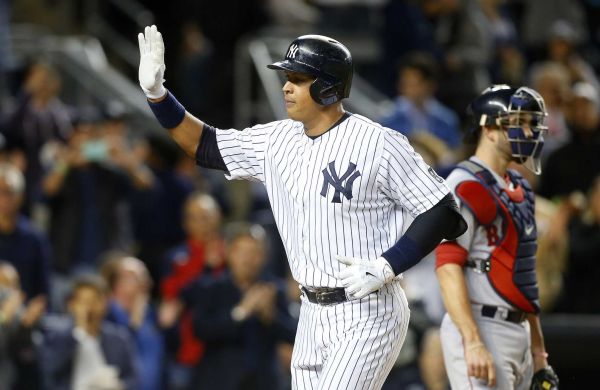 Alex Rodriguez of the New York Yankees celebrates