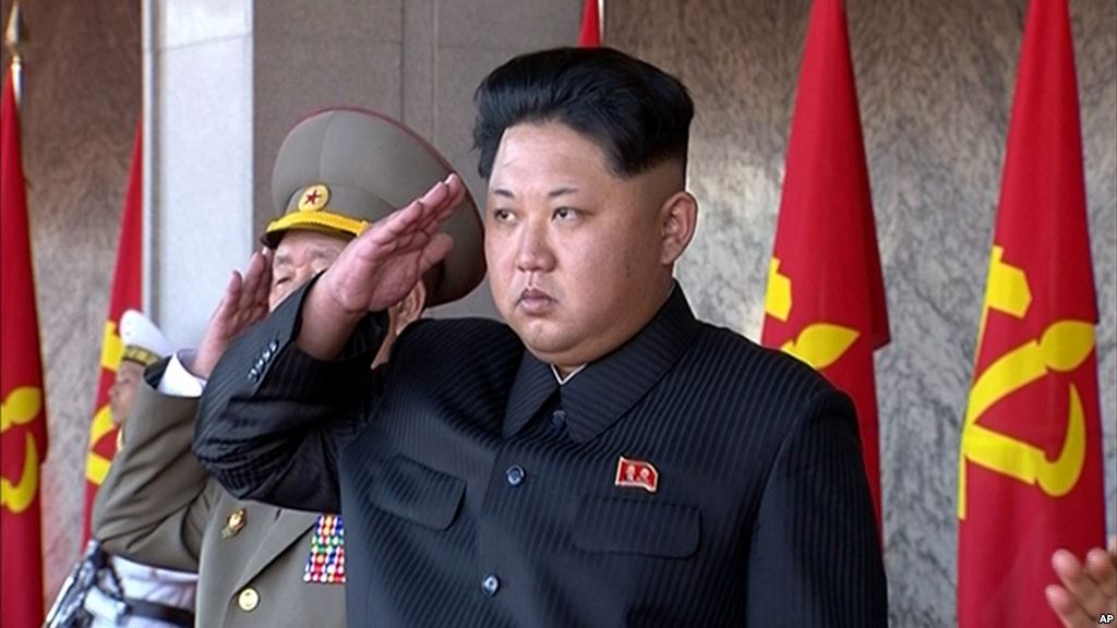 In this image made from video North Korean leader Kim Jong Un salutes during the ceremony to mark the 70th anniversary of the country's ruling party in Pyongyang Oct. 10 2015