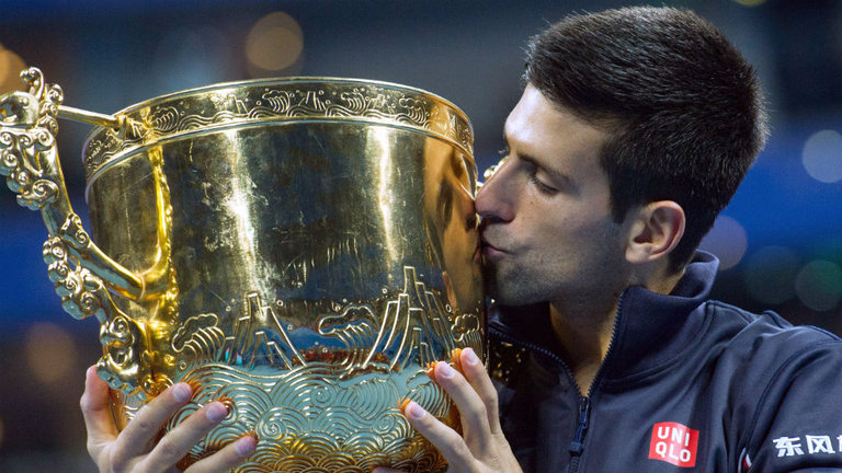 Novak Djokovic beat Tomas Berdych to win the 2014 China Open