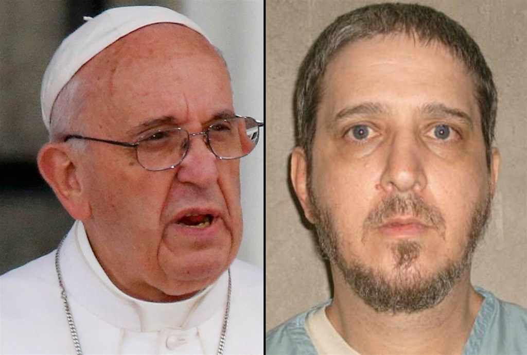 Image Pope Francis Left and Richard Glossip