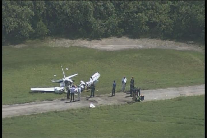 Emergency vehicles respond to the scene of a small plane crash at St. Pete Clearwater International Airport on Wednesday. The plane's lone occupant was killed