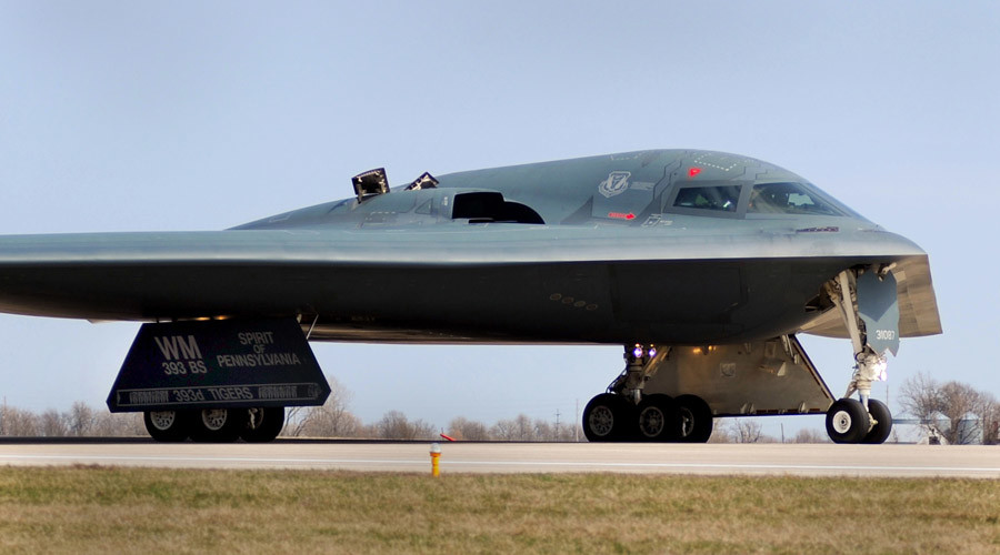 One of three Air Force Global Strike Command B-2 Spirit bombers