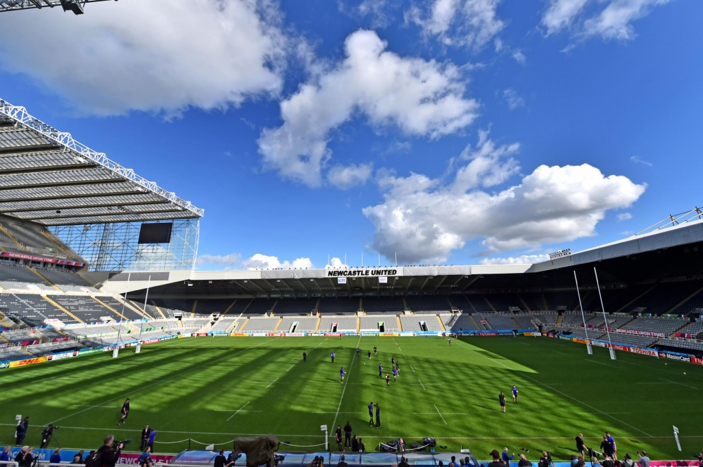 PANORAMIC VIEW Newcastle's players train at St James Park ahead of tonight's game with Tonga