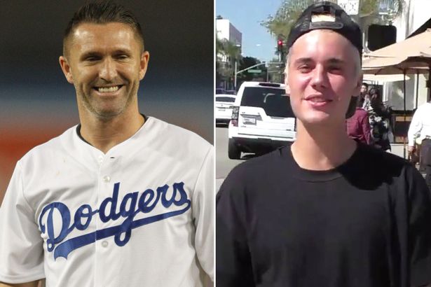 Pals Robbie Keane and Justin Bieber