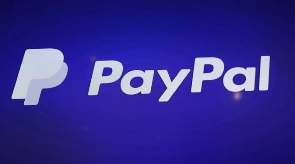 The Pay Pal logo is seen during an event at Terra in San Francisco California