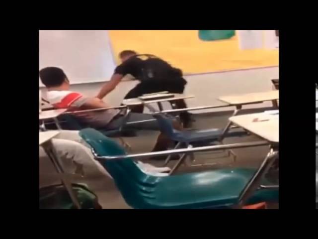 Cop Ben Fields beat up girl throw her across classroom for texting