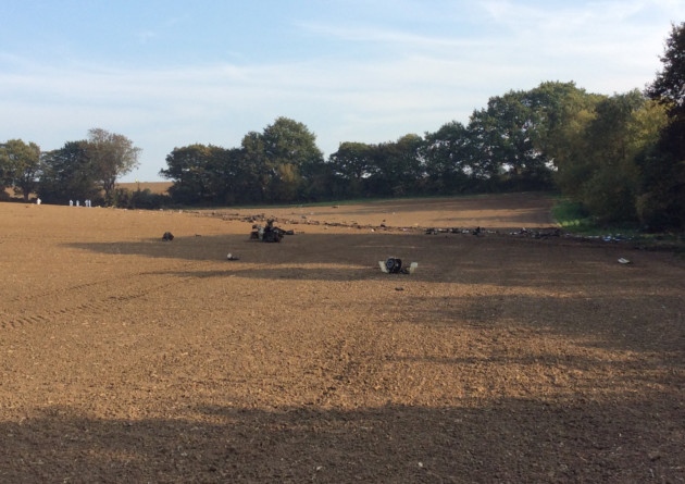 Two people feared dead as a light aircraft crashes and burns in a field in Essex