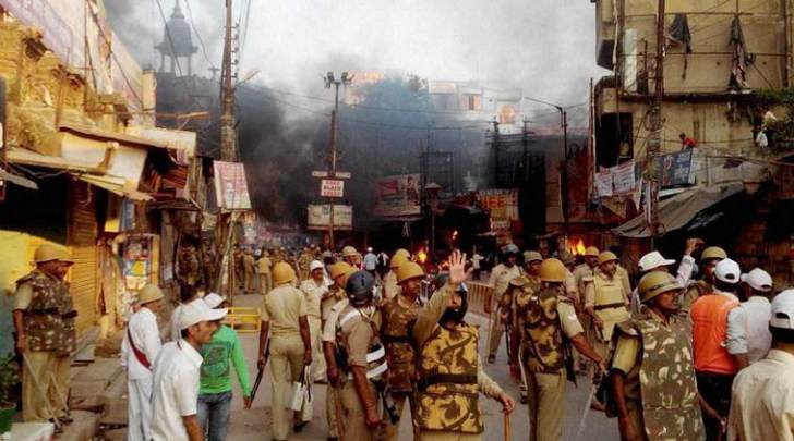 Police in action after villagers vandalised properties and resorted to arson in Mainpuri district