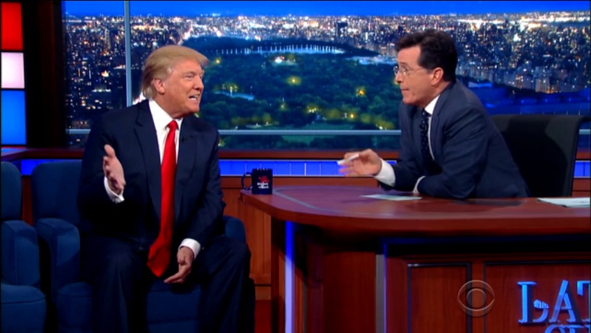 Politics       Colbert Brilliantly Exposes Trump’s Duplicity On Birtherism                by Judd Legum Sep 23 2015 9:26am