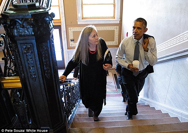 President Barack Obama met with Pulitzer Prize-winning novelist Marilynne Robinson on Sept. 14 at the Iowa State Library in Des Moines. In a pointed departure from usual practice he directed the interview and questioned Robinson- one of his favorite aut