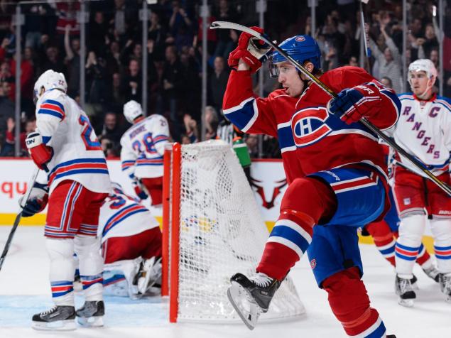 While the Rangers can't get anything past Carey Price the Canadiens score three goals- the first courtesy of Tomas Fleischmann