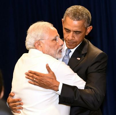 The Prime Minister Shri Narendra Modi meeting the President of United States of America Mr. Barack Obama