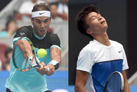 Rafael Nadal and Wu Di. AFP