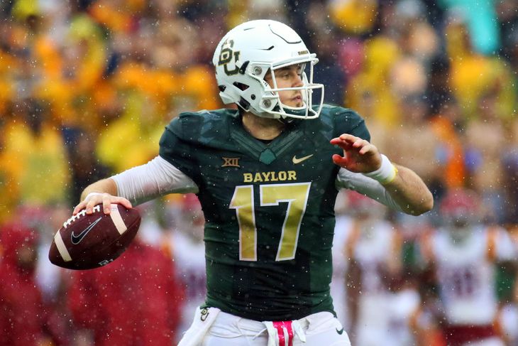 Oct 24 2015 Waco TX USA Baylor Bears quarterback Seth Russell in the pocket during the first half against the Iowa State Cyclones at Mc Lane Stadium. Mandatory Credit Ray Carlin-USA TODAY Sports