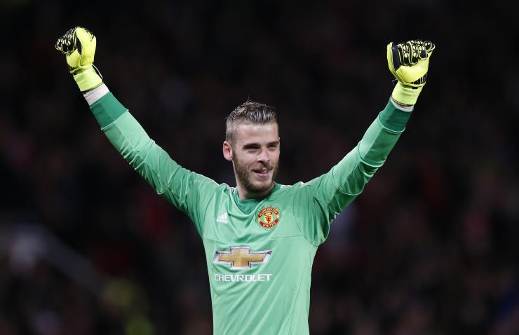 David De Gea celebrating after a Manchester United goal