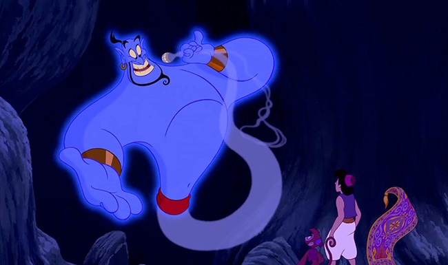 Robin Williams as the Genie in Aladdin