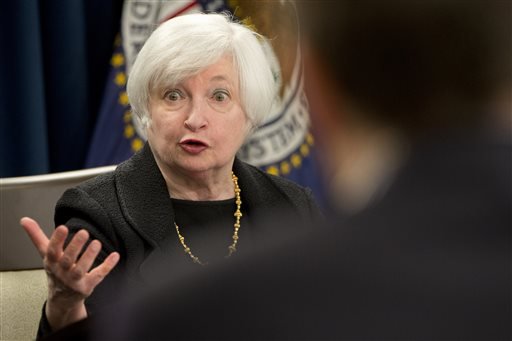 Federal Reserve Chair Janet Yellen answers questions during a news conference in Washington. The Federal Reserve releases minutes from its Sept. 15-16 meeting when it held off from raising interest rates amid