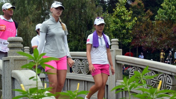 Jessica Korda left headed off Lydia Ko to win the Sime Darby LPGA Tour event in Kuala Lumpur on Sunday