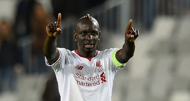 Mamadou Sakho shows his appreciation to the fans at the end of the UEFA Europa League match between FC Girondins de Bordeaux and Liverpool FC