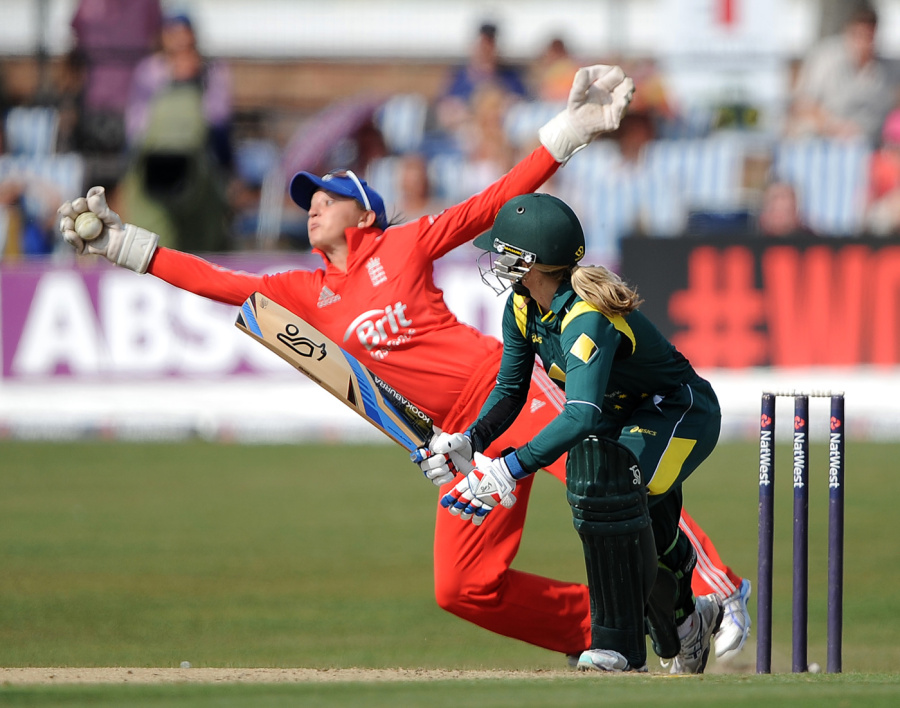 Sarah Taylor pulls off one of the best catches of her career against Australia at Hove in 2013