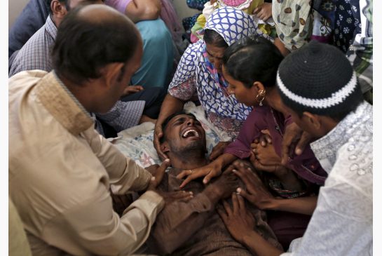 A man weeps after hearing the news his family was killed in the stampede. Authorities have said the crush happened when two waves of pilgrims converged on a narrow road causing hundreds of people to suffocate or be trampled to death