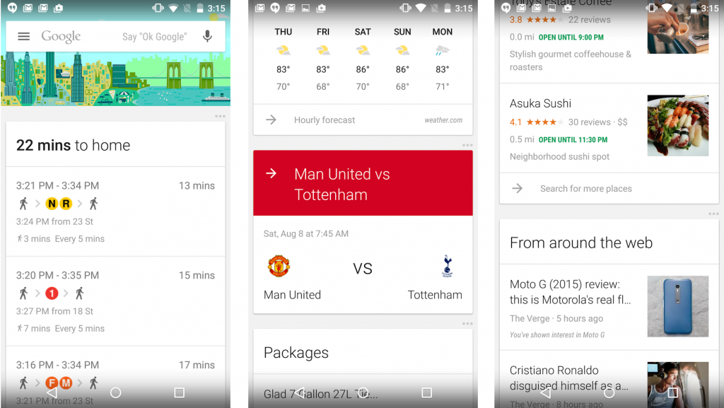 ScreenshotWhat Google Now looks like on Android