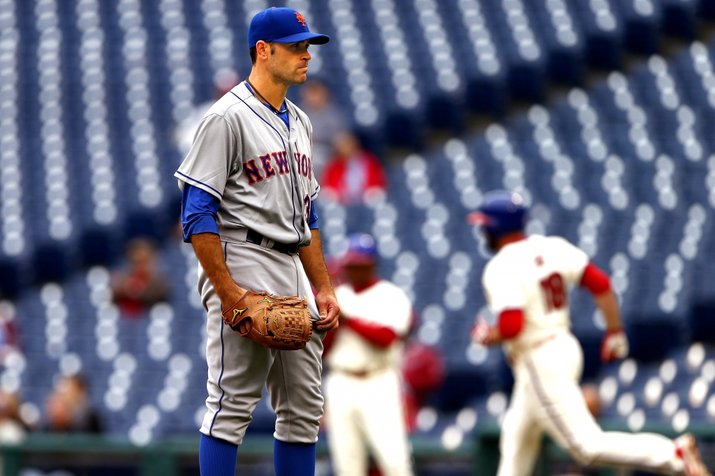 Sean Gilmartin reacts after allowing a Darin Ruf home