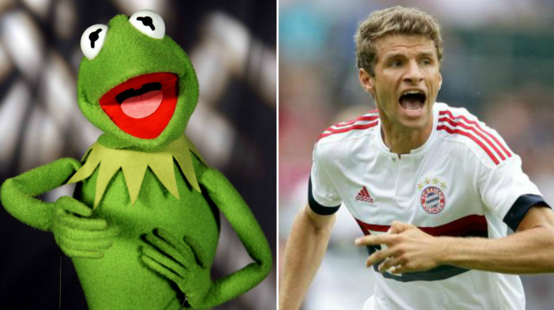 Bayern's Muller does the best Kermit the Frog impression you've ever heard