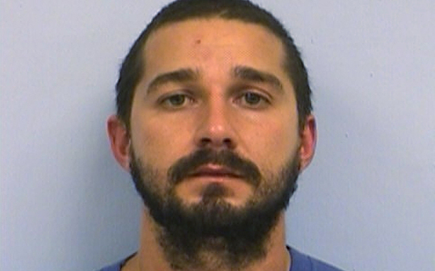 Shia La Beouf after his arrest in Austin Texas