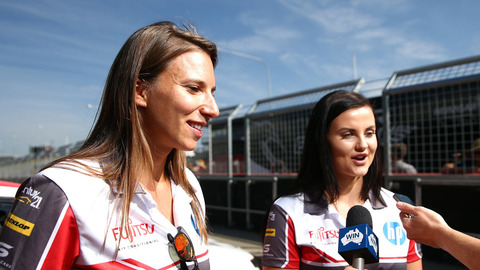 Simona De Silvestro and Renee Gracie drivers of #200 Harvey Norman Supergirls Falcon