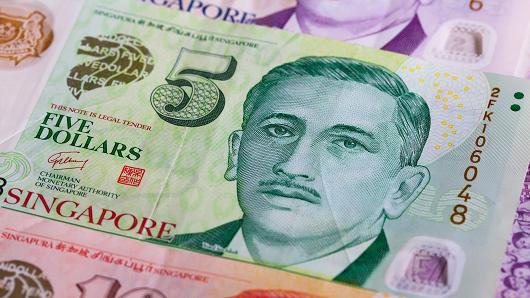 Different Singapore Dollar banknotes on the table