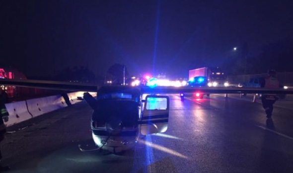 Plane lands on motorway during rush hour