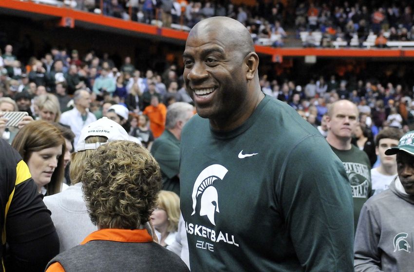 Michigan Fans Take Spray Paint to Michigan State's Magic Johnson Statue