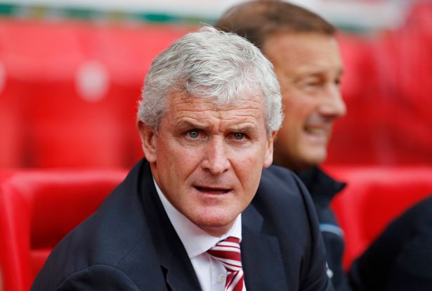 Stoke manager Mark Hughes before the match