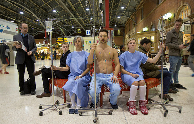 Channel 5's The Gift of Life- Hospital 'patients&#39 dressed in surgical gowns.
20 October 2015