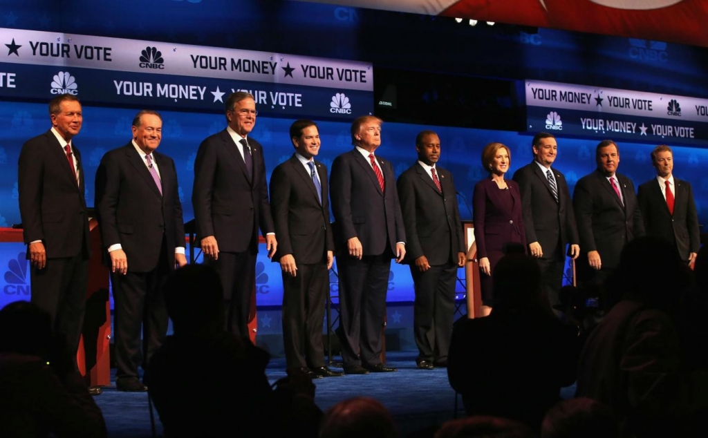 Ten Republican hopefuls took to the stage AP