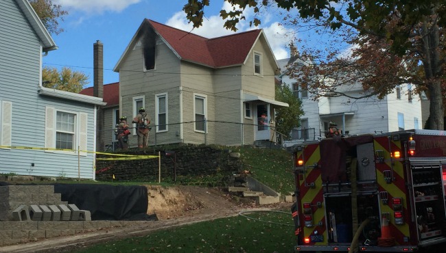 The Grand Rapids Fire Department on the scene of a house fire on Shirley Street NE