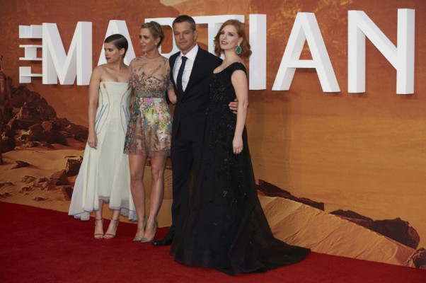 AFP  File  Niklas Halle'nUS actresses Kate Mara, Kristen Wiig and Jessica Chastain and US actor Matt Damon pose for