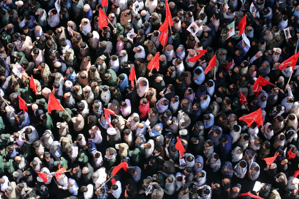 The funeral procession of Revolutionary Guards Brigadier General Hossein Hamedani in Tehran