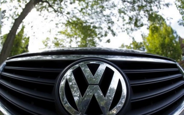 The logo of German carmaker Volkswagen is seen on the front grill of a Passat car in Willmette Illinois