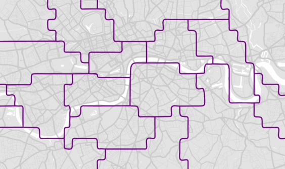 The surge pricing zones in London according to the researchers