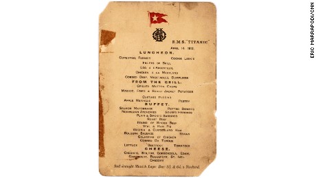 This 100 year-old luncheon menu fetched a Titanic price at a September 30 auction