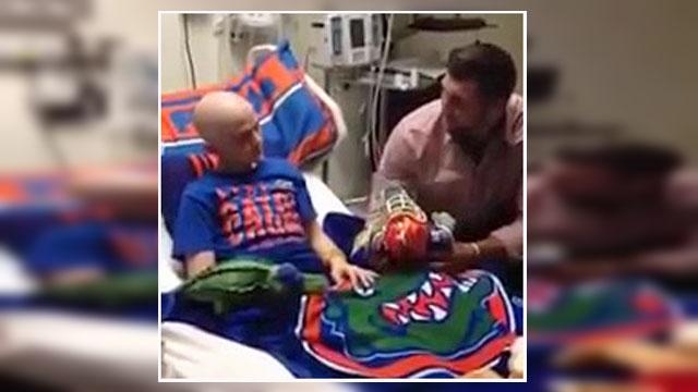 Tim Tebow Surprises Teen Florida Gators Fan Fighting Leukemia at Hospital