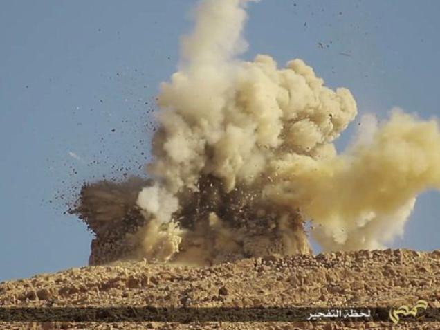 22 2015 by a militant website shows one of two mausoleums blown up by the Islamic State militants in the historic central town of Palmyra Syria. Activists say the IS has killed three captives in Syria’s ancient cit