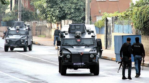 Members of Turkish police special forces take part in a security operation in Diyarbakir Turkey yesterday