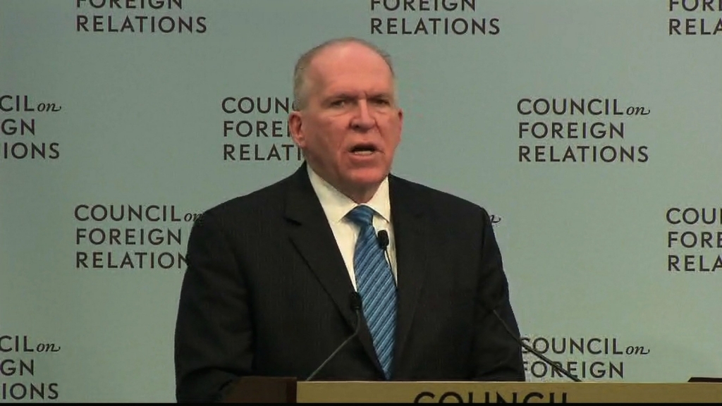 CIA Director John Brennan gives remarks Tuesday after Sen. Dianne Feinstein accused the CIA of inappropriately searching the committee's computers as the panel investigated the CIA's detention and interrogation program