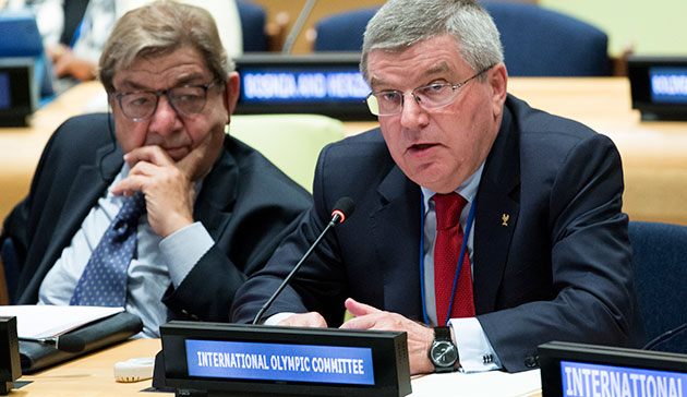 IOC President addresses interactive session at UN on need for effective accountable and inclusive institutions in achieving recently adopted Sustainable Development Goals
