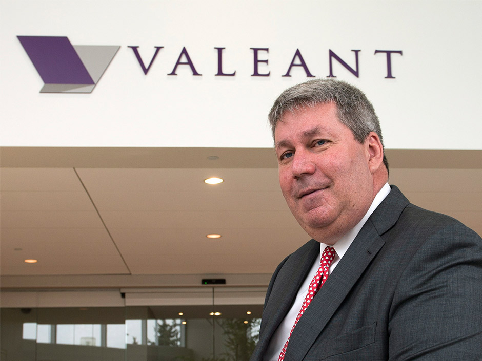 Micheal Pearson is chief executive of Valeant Pharamceuticals. The drug company helped pull down the S&P  TSX Monday morning